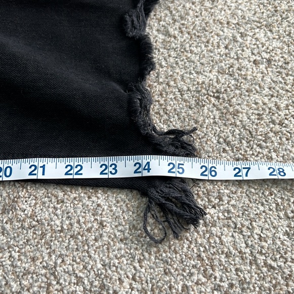 We The Free people button fly distressed straight leg black high rise Sz 29 - Picture 9 of 9